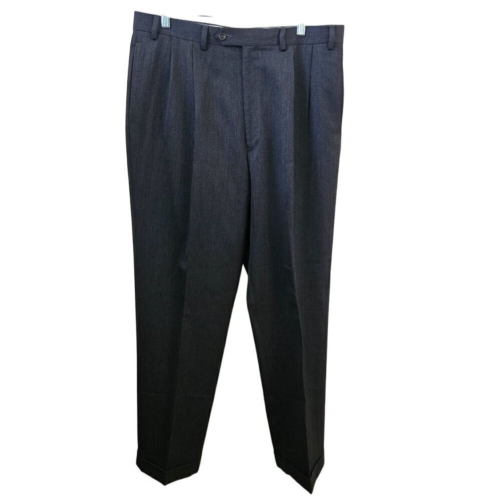 Lauren Ralph Lauren 100% Wool Pleated Cuffed Dress Pants Size 36x32